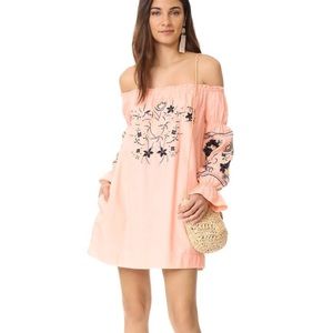 The Free People Fleur Du Jour Pink Embroidered Dress